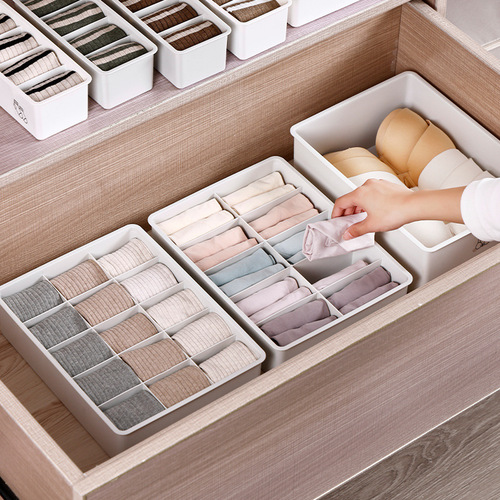 Home underwear, socks drawer-style storage box, dormitory three-in-one with lid, partitioned clothing organizer, wholesale