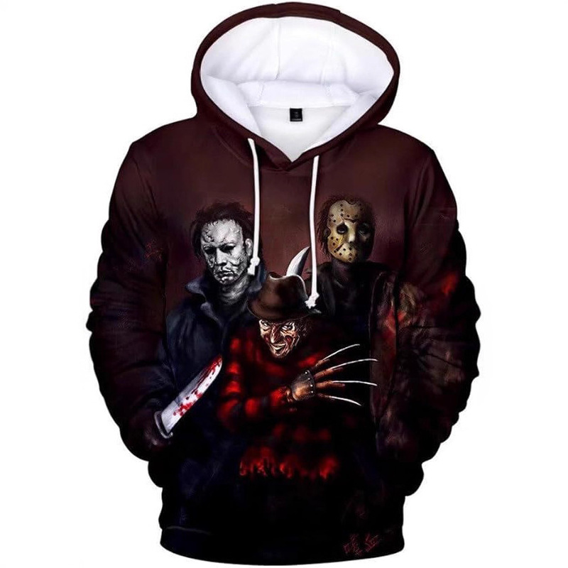 Michael Myers Halloween Casual Hooded Sweatshirt Cross-Border Halloween Men's Sweatshirt Tume Hot-Selling Top Michael Myers Halloween Casual Hooded Sweatshirt Cross-Border Halloween Men's Sweatshirt Tume Hot-Selling Top
