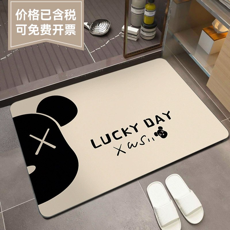 Wholesale Nordic Bathroom Mat Absorbent Mat Bathroom Door Mat Quick-drying Entry Door Mat Diatom Mud Non-slip