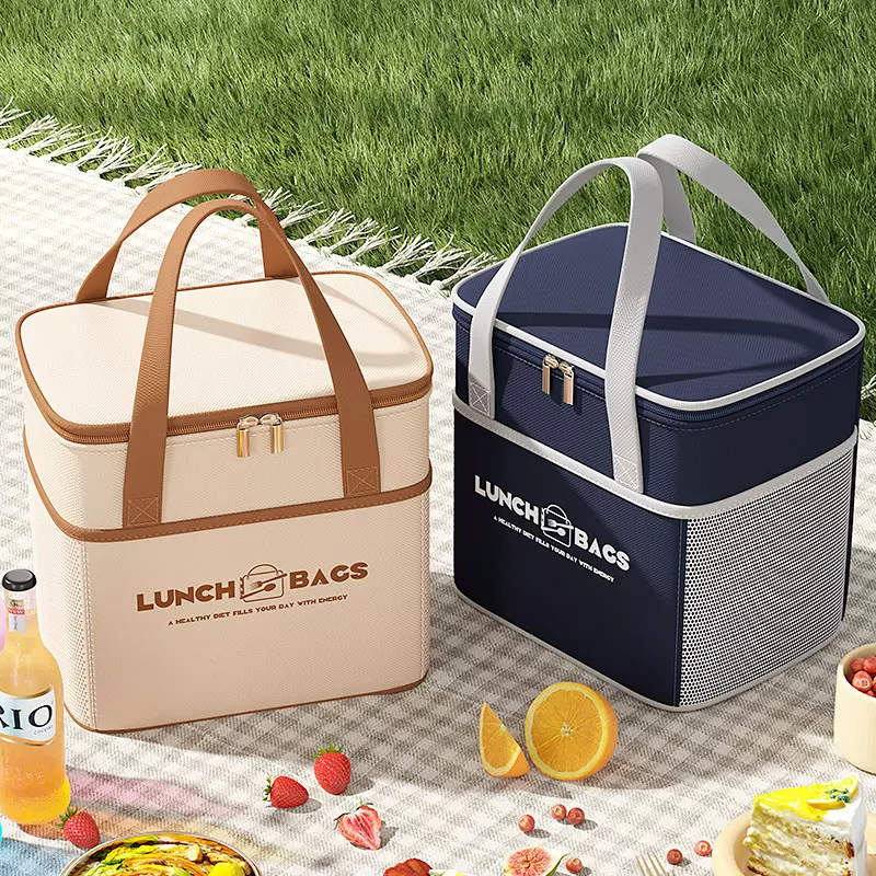 饭盒手提袋露营野餐保温便当包加厚铝箔午餐包学生上班族饭盒袋子