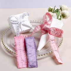 Korean-style Skirt Trim Ribbon Fabric DIY Bowknot Flower Designs for Packaging, Shoes, Hats, and Apparel Accessories — Lace-Trimmed Jumping Thread Satin Ribbons