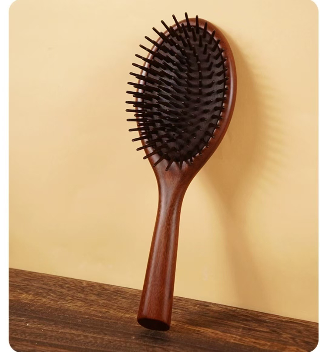 아프리카 자단 타원형 에어쿠션 빗