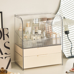 創意化妝品收納盒亞克力化妝盒桌面收納透明可疊加抽屜式化妝品
