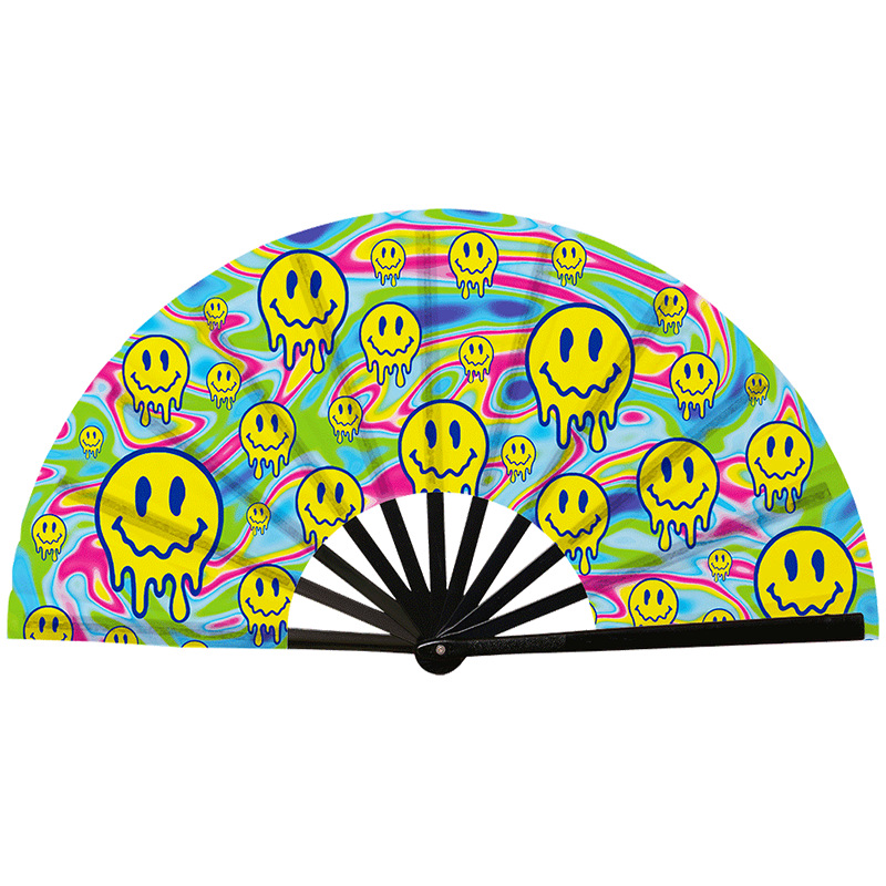 Abanico Plegable de Kung Fu de Plástico, Colorido, para Conciertos y Fiestas