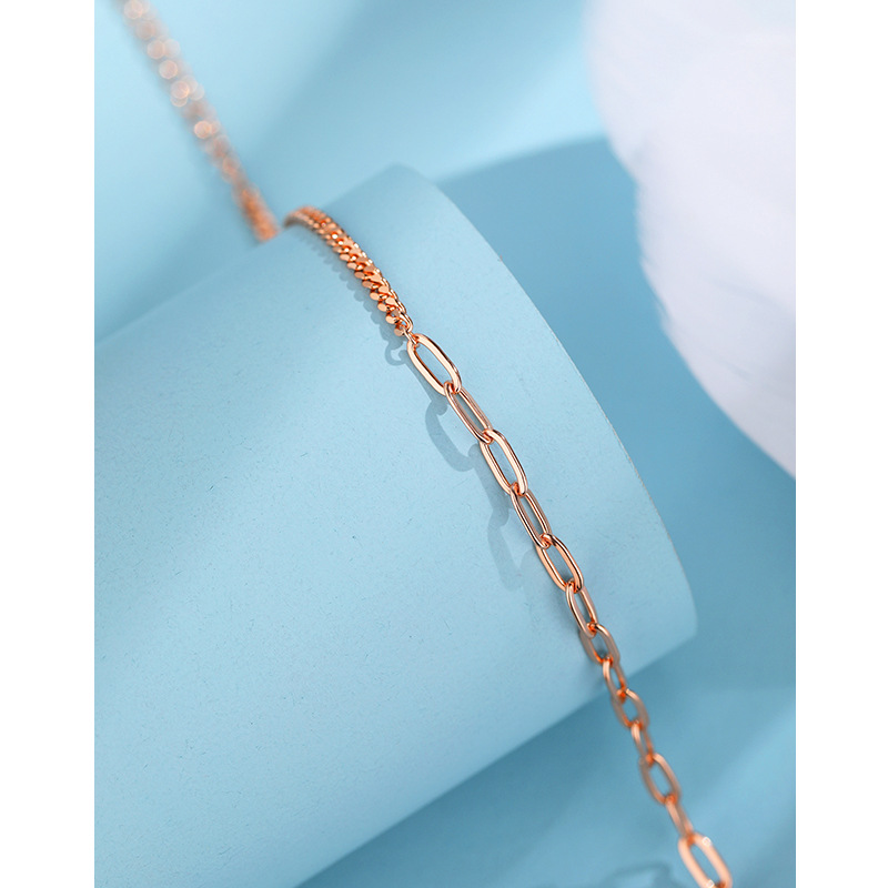 925 pulsera de costura de plata esterlina para mujeres ins simple diseño de alta gama sentido nicho temperamento cadena simple exquisita pulsera estilo frío