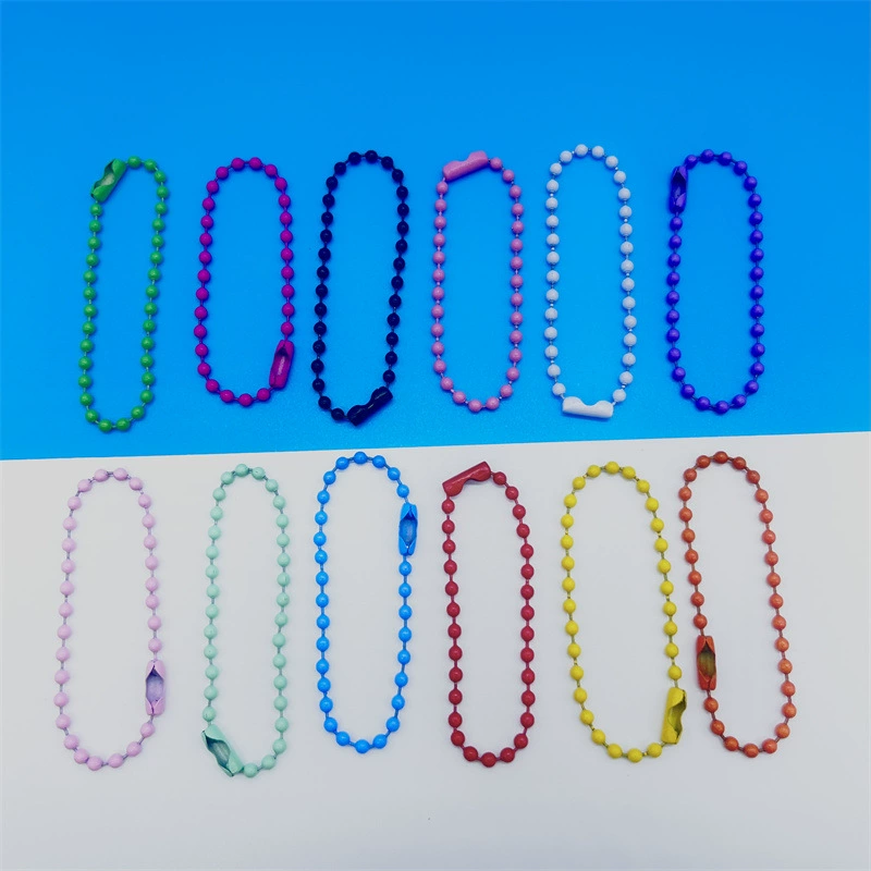 2.4 мм цветная цепочка из бисера подвесная цепочка подвеска подвеска подвесной цепи выпекающая краска железная волна пряжка маленькая игрушка подвесной цепи diy аксессуары