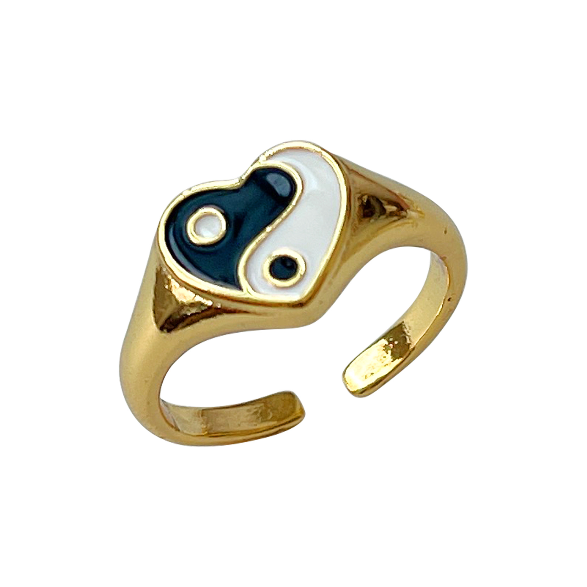 Fashion U Shape Heart Shape Smiley Face Copper Enamel Open Ring 1 Piece