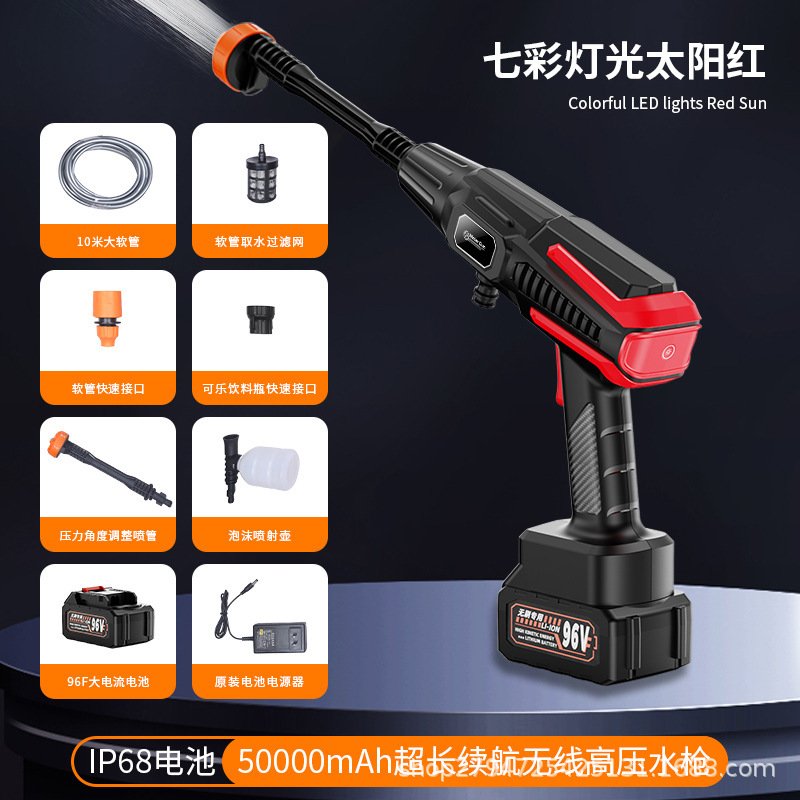 Convenient Pure Copper Motor High-Power Floor Scrubber Car Wireless Car Washing Machine High-Pressure Water Gun Ready Supply Hot Sale