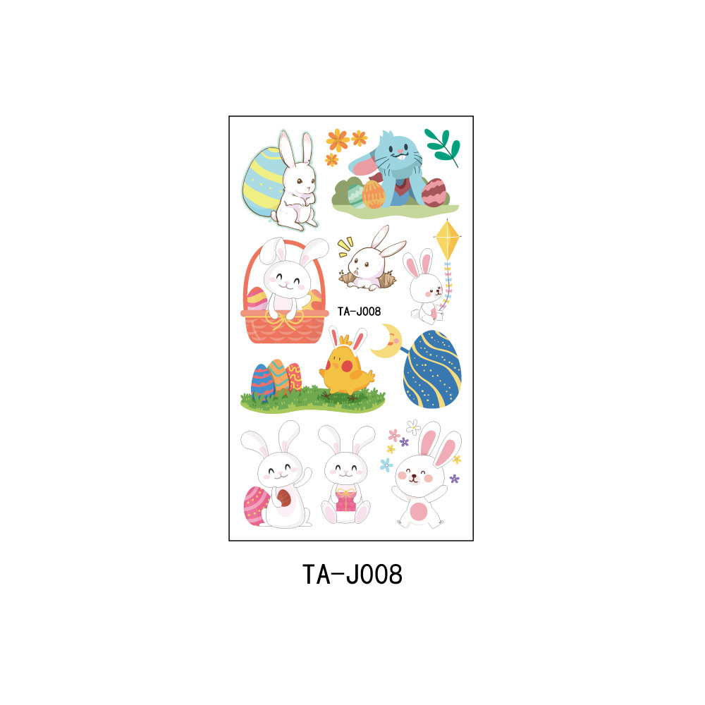 Nuevo tatuaje de Pascua pegatinas conejo huevo pollo diversión fiesta Día de Pascua desechables pegatinas temporales
