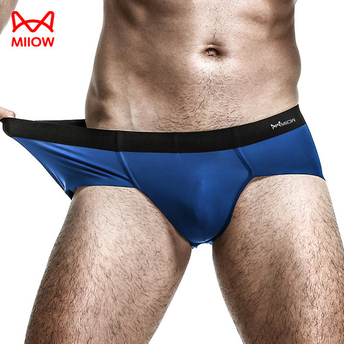 Catman men's underwear, seamless briefs, solid color mid-waist bottoms, breathable, sexy and comfortable shorts for young and middle-aged people