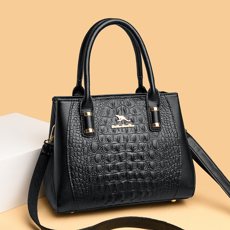 Women's Layered Soft Leather Handbag Luxury Designer Shoulder Crossbody Bag Large Capacity Shopper Brand Messenger Handbag