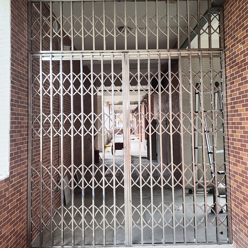 厂家定制不锈钢拉闸门阳台拉闸防盗窗推拉门伸缩门折叠门手动推门