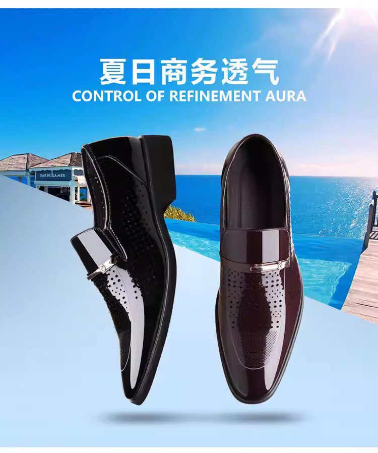 Dép sandal nam bít mũi da PU thoáng khí phong cách công sở — 2119 lỗ màu nâu, 2119 lỗ màu đen chi tiết 3