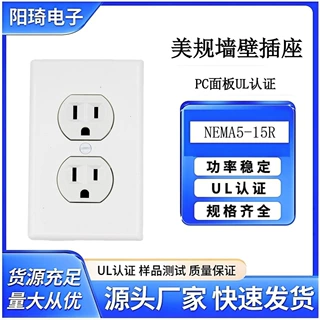 美式6孔15A125V美规面板插座家用工业用墙壁插座美式美标双联