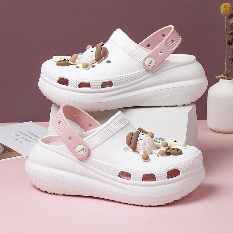 Star with puff hole shoes women's cartoon cute thick bottom shit feeling beach shoes sandals cross-border wholesale Star with puff hole shoes women's cartoon cute thick bottom shit feeling beach shoes sandals cross-border wholesale