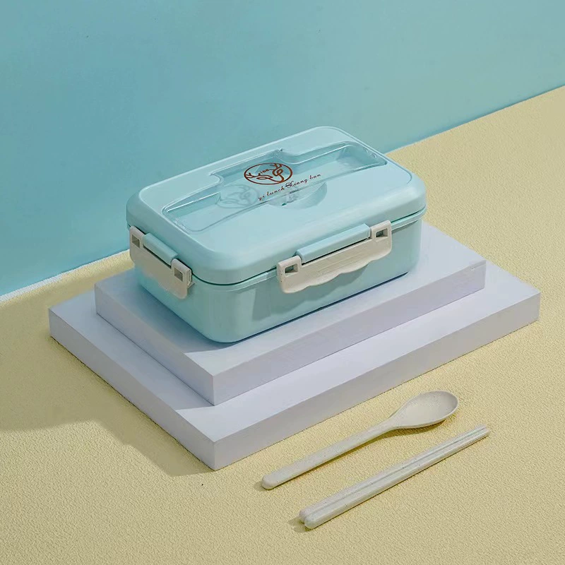 Ланчбокс для студентов Bento, 3 отделения, микроволновый ПП с прибором (ложка/вилка/палочки)