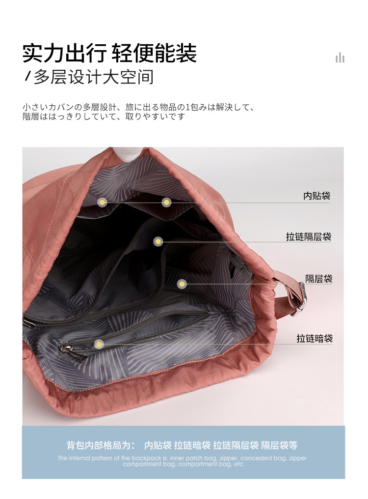 Cross-border exclusive new women's fashionable and trendy backpack, water-resistant large-capacity sports and fitness bag, travel schoolbag undefined