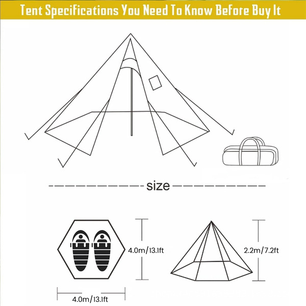 Thermal tent with chimney and snow skirt