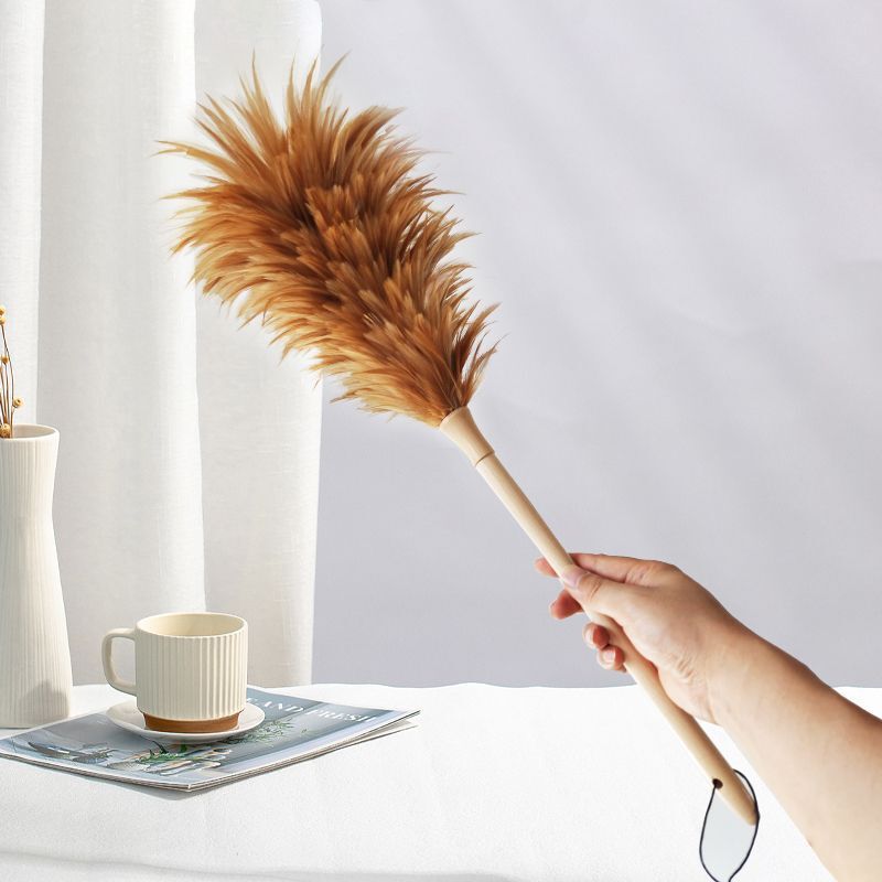 Purely Handmade Real Chicken Feather Duster Dust Removal Authentic Household Car Dust Sweeping Small Mini Blanket