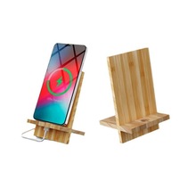 竹木质手机支架创意家用桌面懒人手机底座有孔可充电木制手机架