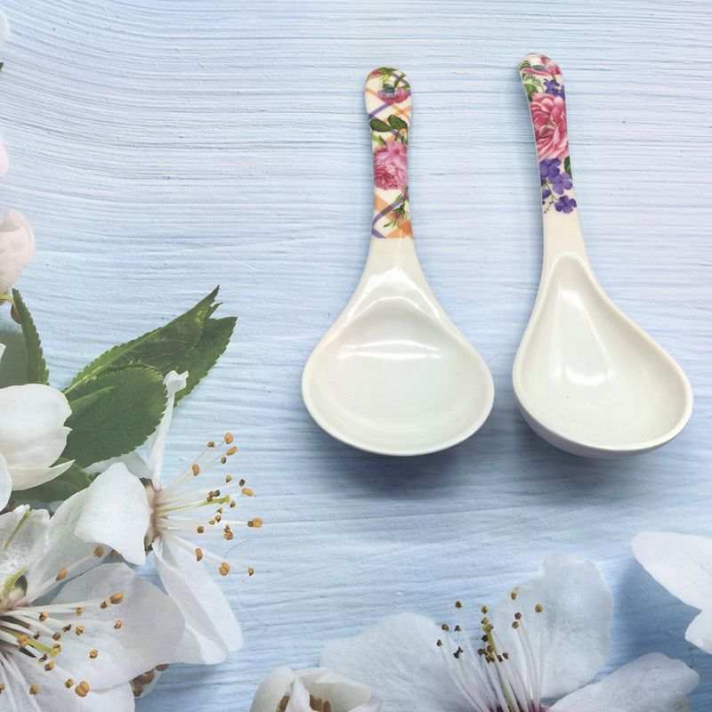 Rice Plastic Spoon, Large Soup Spoon For Rice Cooker, Kitchen Utensils, Food-grade, Floral Simple Style_voghion.com