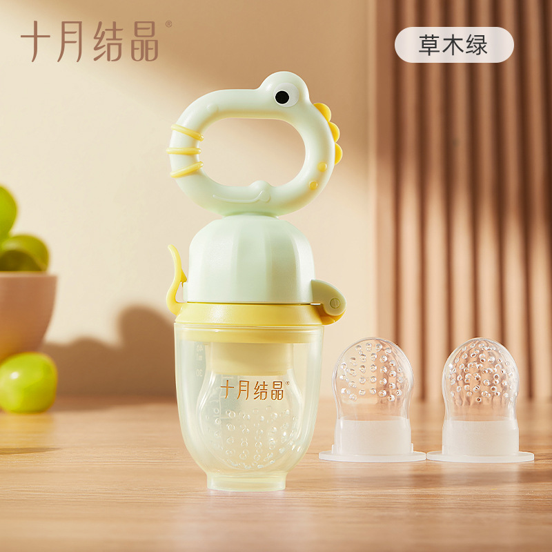 Octubre Cristal Comida para bebés Mordida de frutas y verduras Molar de silicona artefacto chupete Bebé come fruta