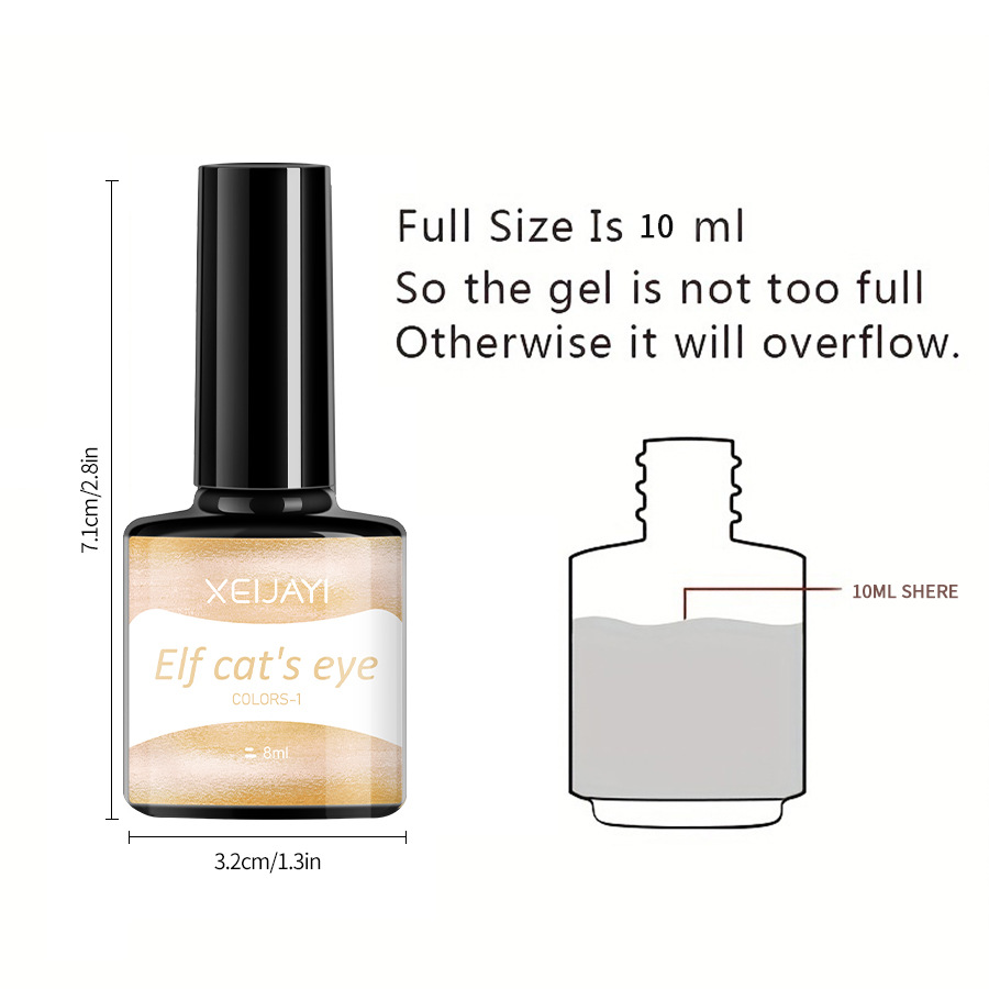 Ojo de gato Esmalte de uñas pegamento Elfo flash de ojo de gato multicolor al por mayor belleza de uñas ancho elfo cristal pegamento de uñas tienda de belleza de uñas dedicado