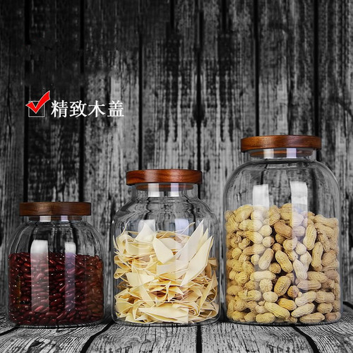 Glass bottle sealed jar with lid large household small green tangerine Chinese medicinal materials dried fruit tangerine peel tea jar storage jar
