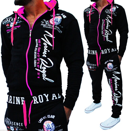 2024 Cross-Border Men's Fashion Two-Piece Hooded Sport Shirt and Pants Set with Hood Print Sport Suit
