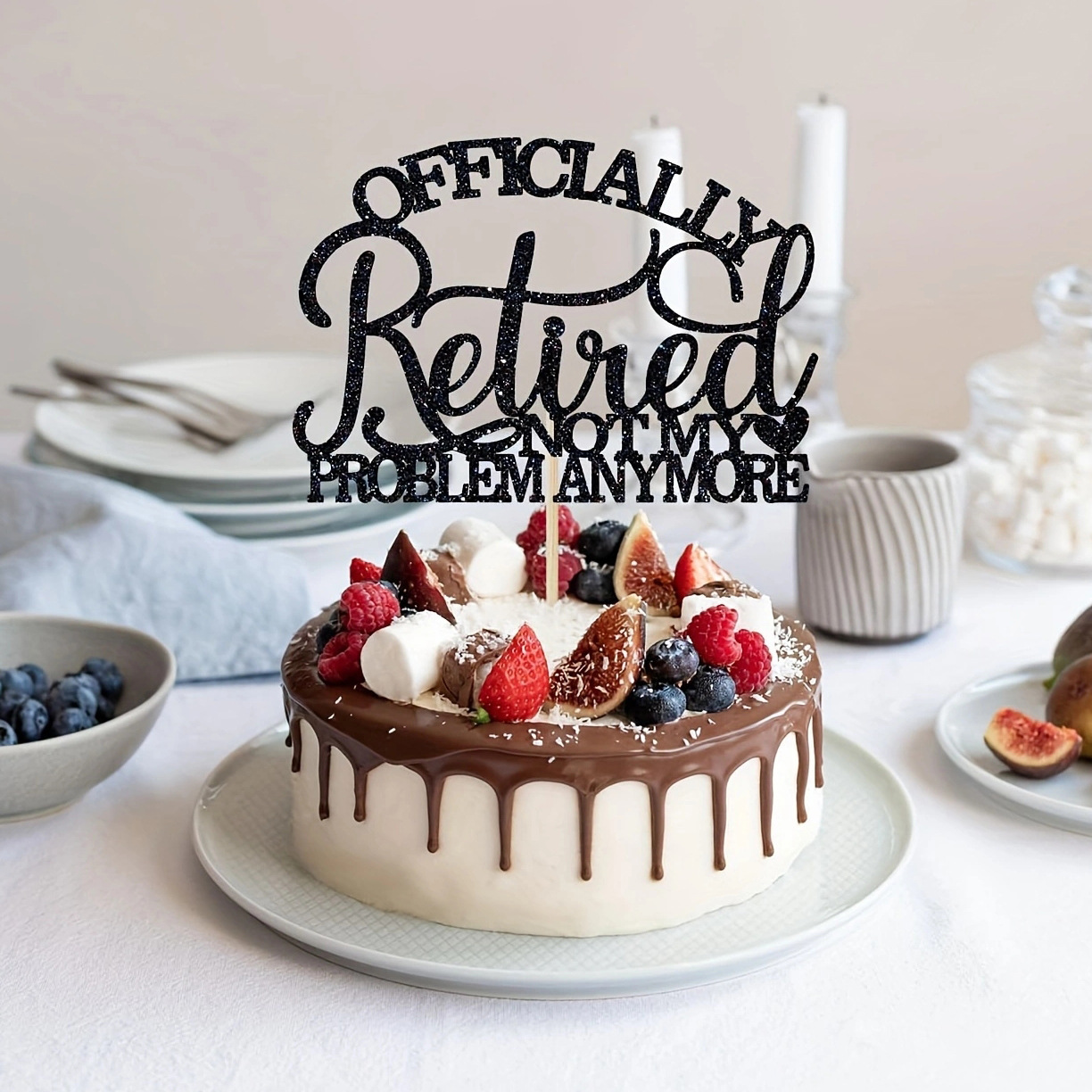 Officially Retired Happy Retirement Cake Account official retirement theme party decorative plug -in 3