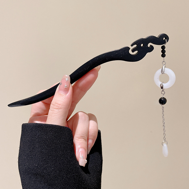 Pinzas de cabello de madera para mujeres nuevos pinzas de estilo chino de alto nivel diarios vestido de caballo de viaje antiguo sándalo bandeja de cabello pinzas de cabello tocado