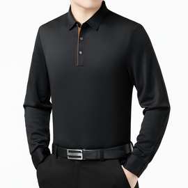 品牌新款秋冬男装羊绒T恤专柜商务休闲百搭纯色长袖舒适男士上衣