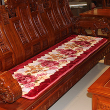 5冬季通用红木沙发坐垫中式实木老粗布沙发垫子老式加赵之吴