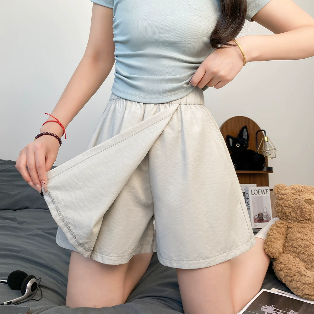 Быстросохнущая юбка-шорты (skort) шелковистая, подростковая, эластичный пояс, лёгкая