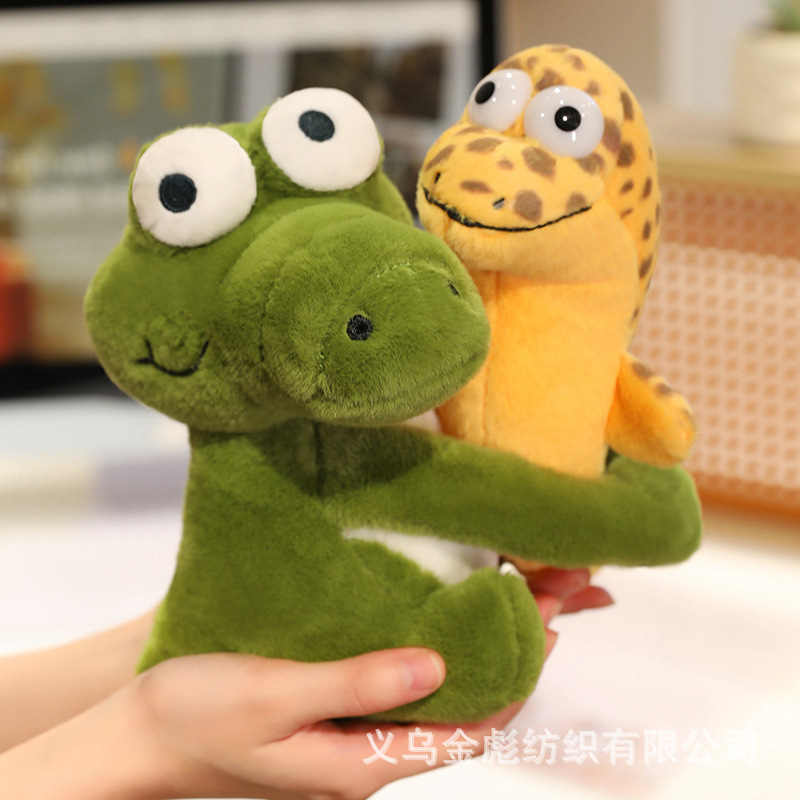 鳝鳄终有抱带脚动物手偶亲子手偶张嘴毛绒玩具兔子猴子狼幼儿园活