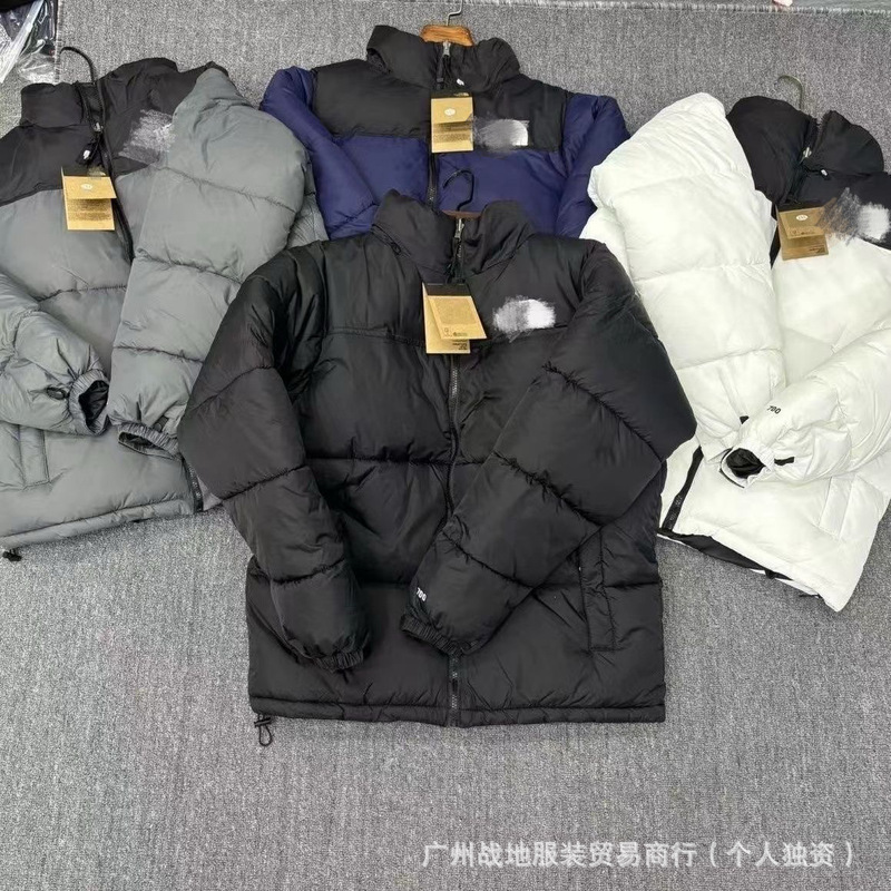 Winter American version 1996 high version plaid hooded cotton-padded jacket for men and women with cold-proof warm couple embroidered coat