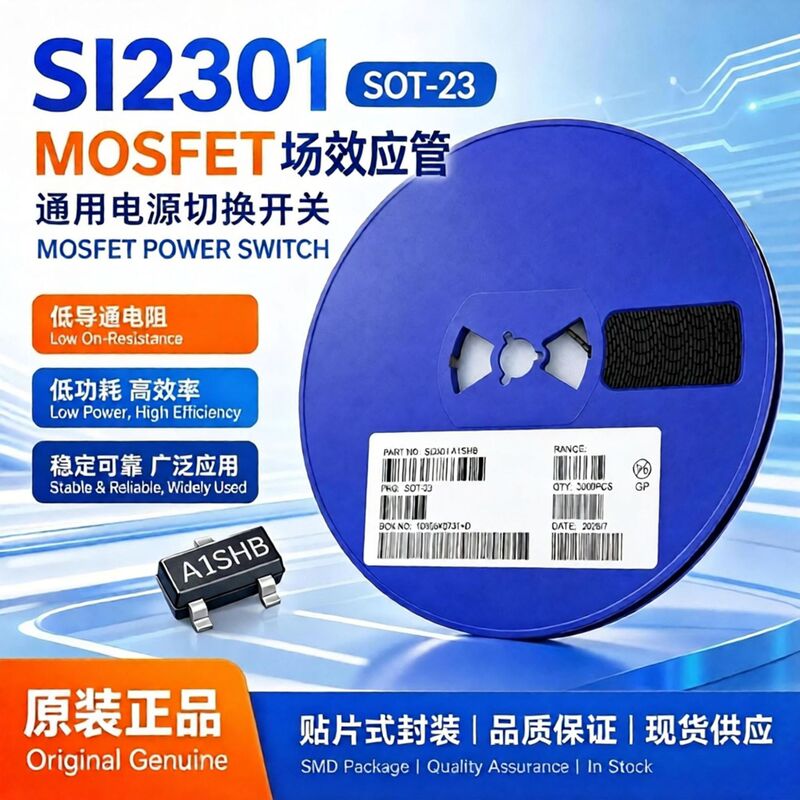 SI2301 SMD MOSFET 2.3A-3A Low Internal Resistance P-Channel SOT-23