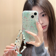 画面いっぱい落書き花草子犬はiPhone16リンゴ15ProMax/14/13携帯ケース14清新13を適用する