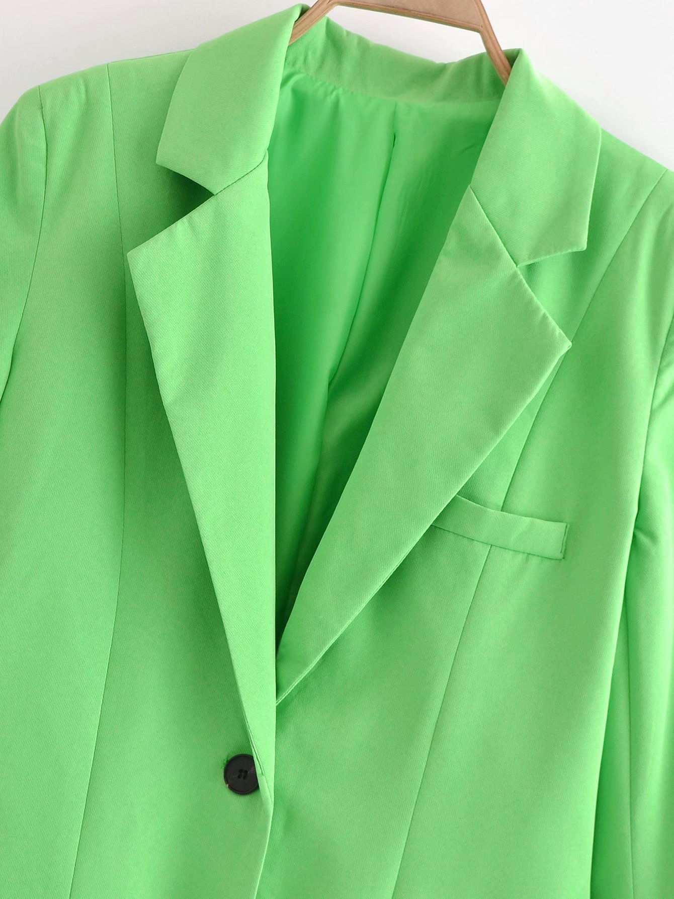 fluorescent green back split loose blazer Nihaostyles wholesale clothing vendor NSAM75404