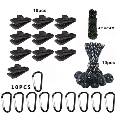Point Plastic Fixing Clip Outdoor: Çadırlar - 30-piece-set-of-24-m-rope-reflective-rope-double