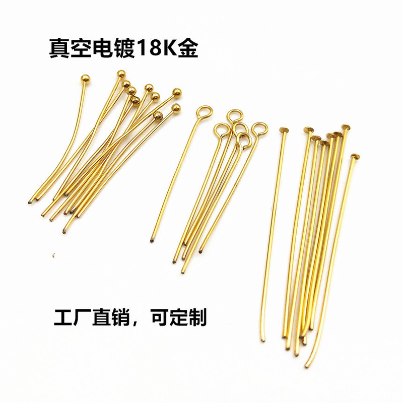 Vacuum plating 18K gold T Needle 9 pin bead needle diy handmade accessories string bead needle flat needle round needle