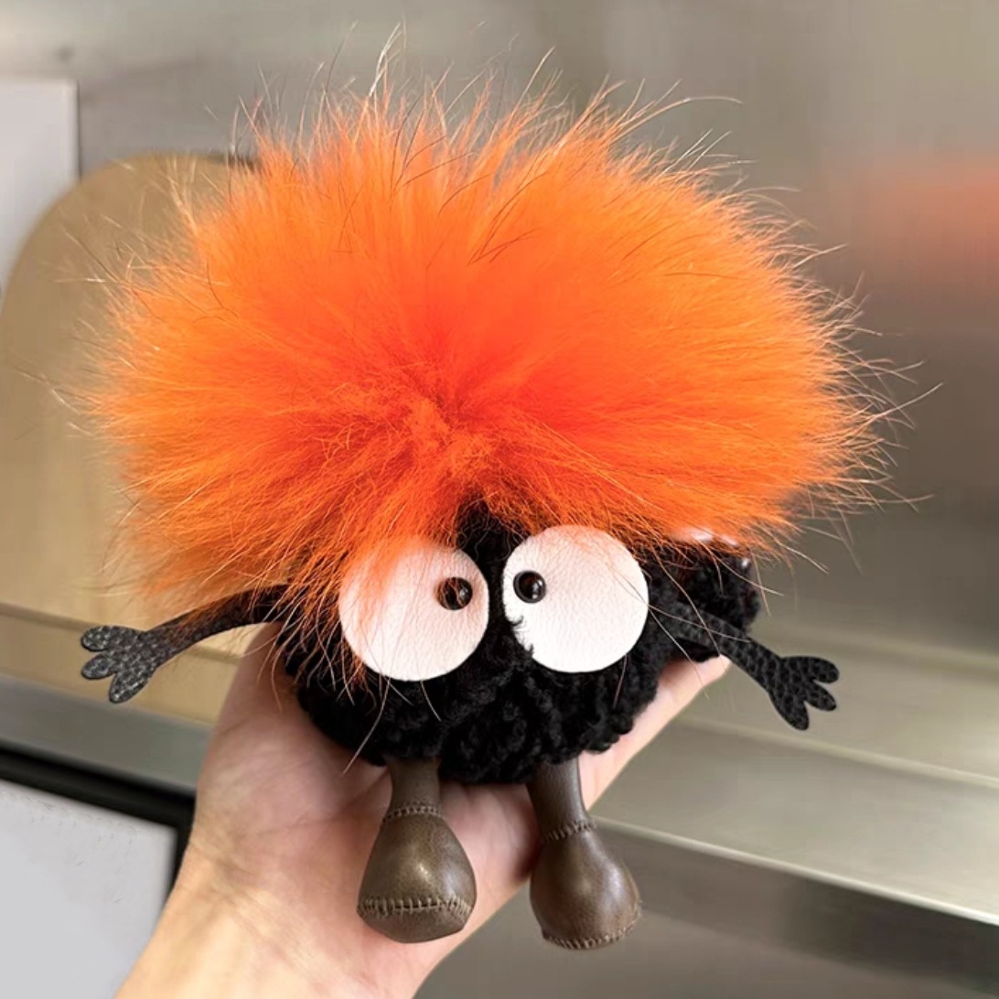 Cute lana bola de carbón coche llavero colgante red en elfadas bolsas de peluche bolsas colgantes regalo