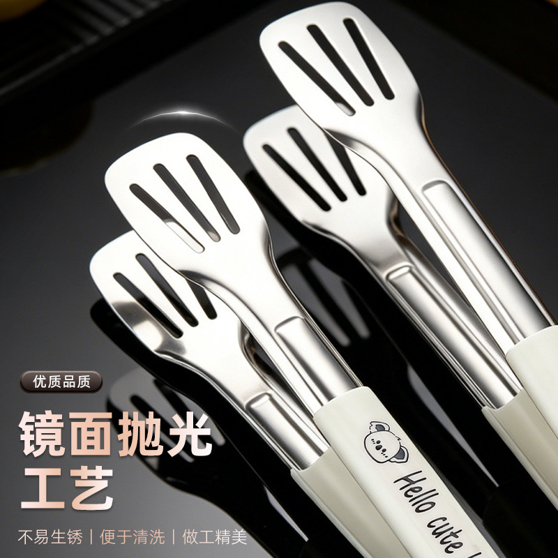 加厚不锈钢食品夹子烧烤夹烤肉夹牛排夹厨房工具食物夹烘焙面包夹