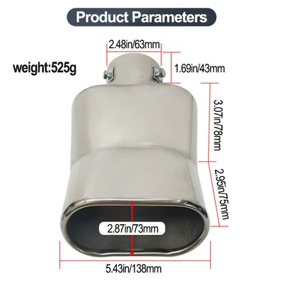 Cross-Border Best-Selling Square Flat-Mouth Exhaust pipe