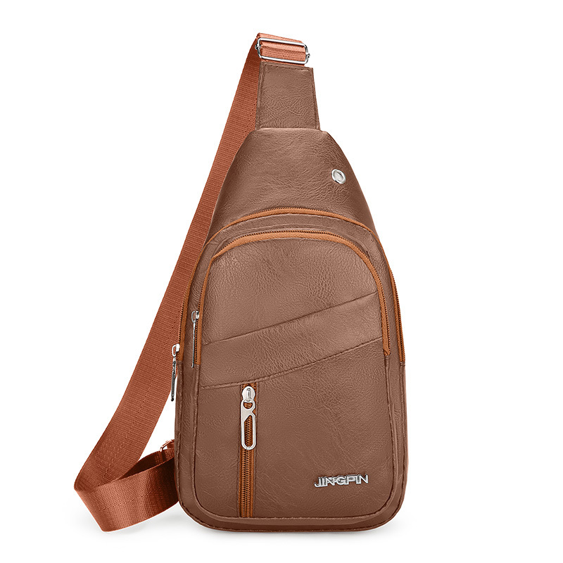 Bolso de pecho de hombre transfronterizo pu piel de moda de transporte de viaje bolso de hombro de gran capacidad ocio versátil viaje mochila de moda