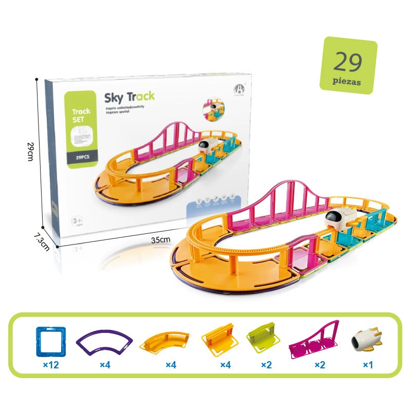 Magnetic constructor, airplane railed, roller coaster, toy, (Cross-border trading)