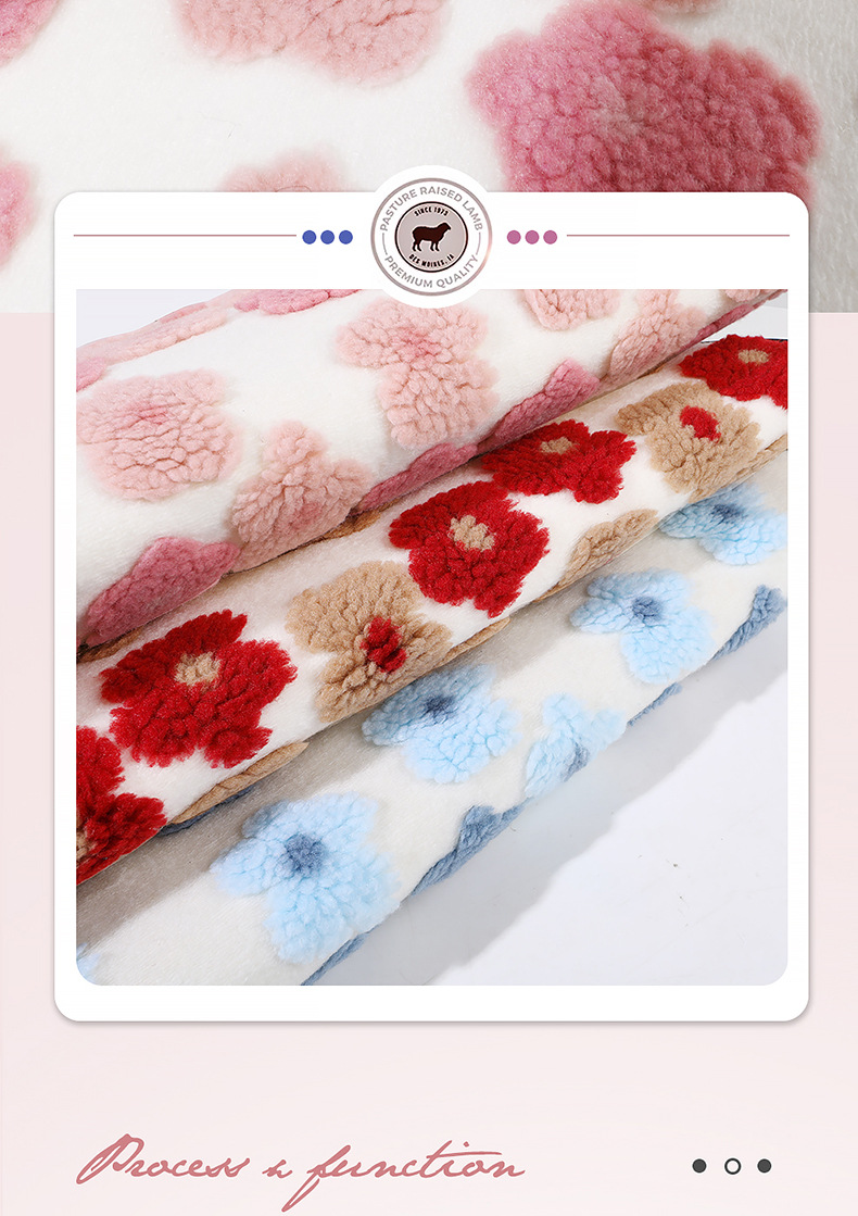 Warm Car Seat Cushion, Lamb Wool, Cute 3D Flower Design, Seven-Piece Set, Three-Piece Set, Small Square Cushion, Wholesale, Thickened and Warm