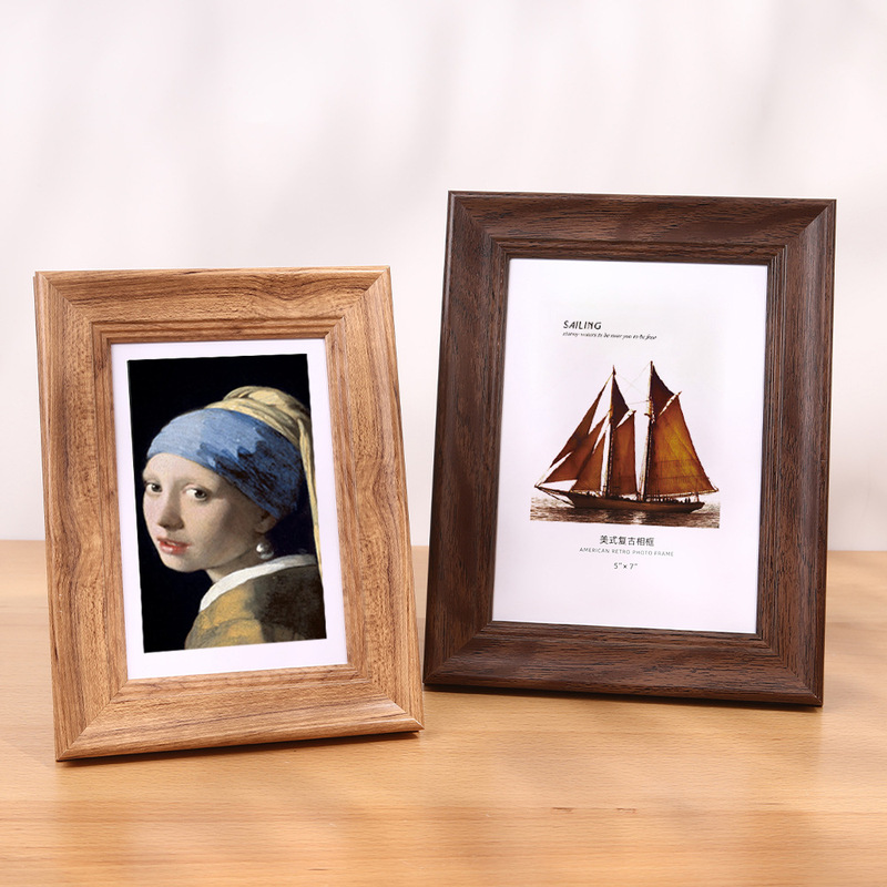 American-Style Vintage Photo Frame 6inch Tabletop Photo Wall Hanging Frame A4 High-End Oil Painting Mounting Frame Empty Frame Wholesale