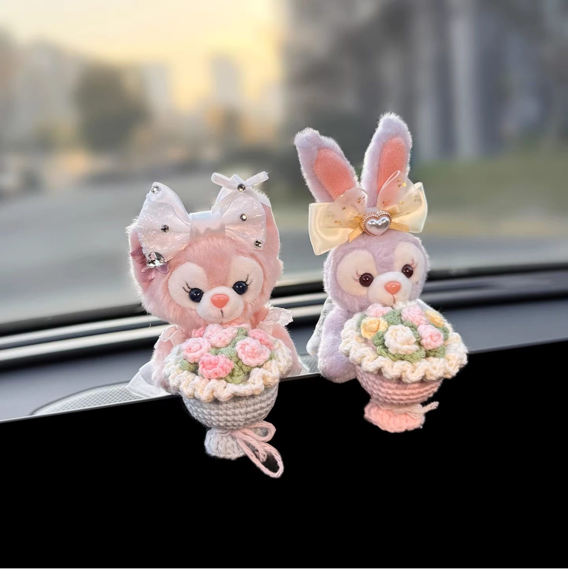 Lina Belle Figurine Car Dashboard Screen Lying Doll Display Screen Decoration Car Interior Decoration Cute Female Doll