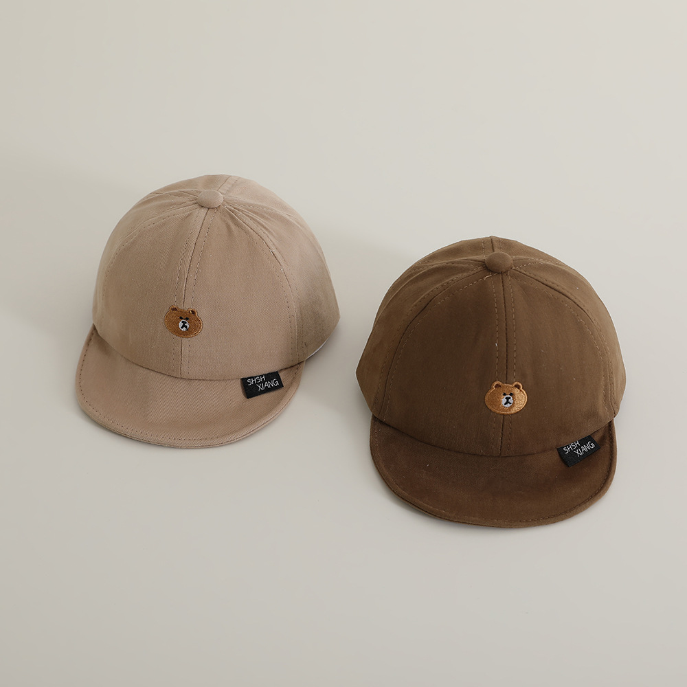 Sombrero de lengua de goma suave para bebés coreanos primavera y otoño lindo oso bordado sombrero de tapa suave para bebés bebés sombrero de béisbol otoño